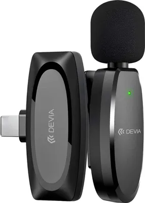 Immagine prodotto di Devia, microfono lavalier wireless USB-C da 10 m con riduzione del rumore ENC, nero