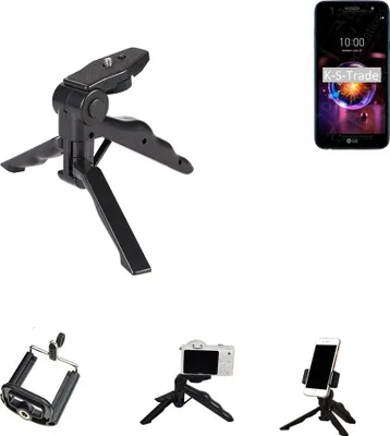 Produktbild von K-S-Trade Stativ Tisch-Ständer Dreibein Handy-Stativ Ständer kompatibel mit LG Electronics X Power 3 Mini-Stativ Smartphone Tripod Handy-Stativ aus