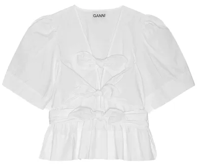 Image de Blouse Ganni Blusa Washed Stretch pour Femme