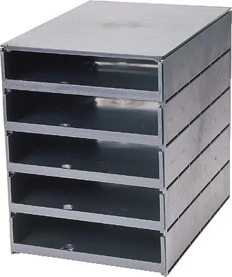 Produktbild von Schubladenbox styroval 5 Schübe offene Schubladen grau