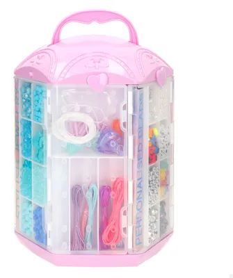 Zdjęcie produktu dla ColorBaby Beauty Love: Kreatywne ozdoby, zestaw dla dzieci zawierający koraliki, sznurki i akcesoria, zestaw do tworzenia naszyjników i bransoletek, organizer z przegródkami, do rękodzieła dla dzieci od 5 roku życia (39433)