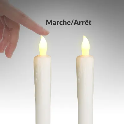Image de Monzana Lot de 4 Bougies LED en cire véritable Chandelle sans flamme et bougeoir en verre Bougie LED Vacillante Ø2,5cm
