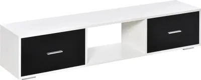 Obrázek produktu pro TV skříňka - Skříňka pod televizor - Pro televizory do 152 cm - Dvě zásuvky - Otevřená přihrádka - Moderní styl - Bílá barva