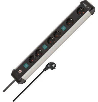 Immagine prodotto di Brennenstuhl Steckdosenleiste Premium-ALU-Line 6fach 3m 3x2