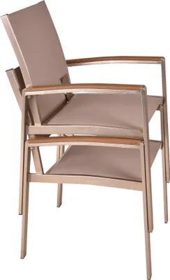 Produktbild von Garden Pleasure Stapelstuhl 2er Set Florence, Aluminiumrahmen, Kunststoffgeflecht, Nonwood Polystyrol, Braun, stapelbar, 110 kg, 62 cm, 35 kg