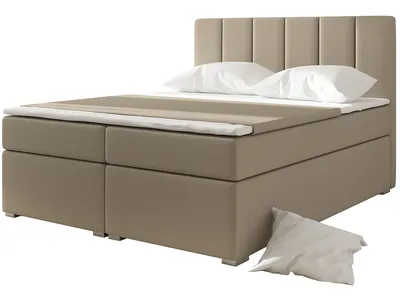 Produktbild von NABBI Gepolstert Doppelbett mit Stauraum Birma 140 - Beige