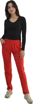 Produktbild von Pyjama Royyen 7475 Schlafhose Damen Nachtwäsche – ROT / M