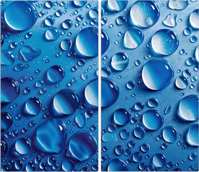 Produktbild von Spritzschutz Herdabdeckplatte Schneidebrett aus Glas Wassertropfen 2-Teilig (60x52cm)