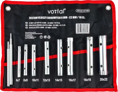 Produktbild von Rohrschlüssel 10 tlg. Rohr Steckschlüssel Set 6 - 22 mm Rohr Werkzeug Schlüssel