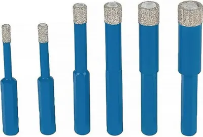 Zdjęcie produktu dla TYROLIT zestaw wierteł do płytek DDT HEX 6 szt. 5 6 8 10 12 14 mm trzpień HEX - 34393131