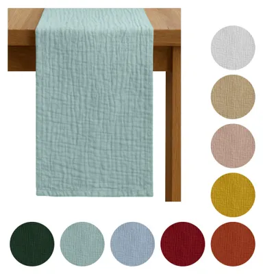 Produktbild von Zarter MUSSELIN-TISCHLÄUFER, mintgrün 40×275 cm