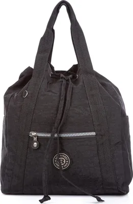 Produktbild von Bag Street Tasche, 2-in-1-Rucksack Damen Herren Leicht Stofftasche Schwarz