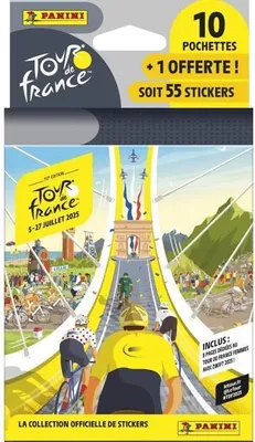 Immagine prodotto di Naklejki Tour de France 2025 Panini, Blister 10 saszetek + 1 gratis, 55 naklejek