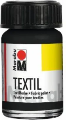 Produktbild von Marabu Textilfarbe "Textil", schwarz, 15 ml, im Glas