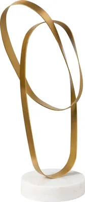 Produktbild von BELIANI Dekofigur Gold / Weiß Eisen Marmor Handgefertigt Moderner Stil Skulptur Dekoration Wohnaccessoires