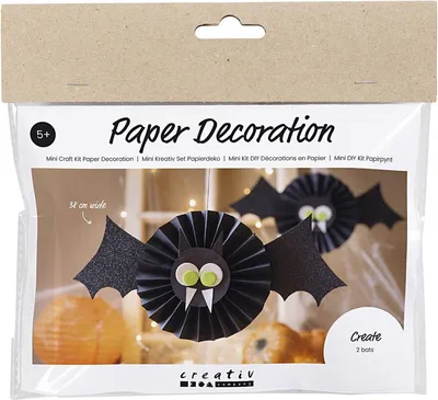 Zdjęcie produktu dla Zestaw dekoracji Creativ Company CC Mini Hobbies z papierowych nietoperzy na Halloween