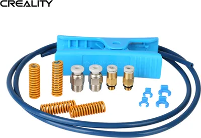Obrázek produktu pro Creality Steinbock Premium XS Bowden PTFE trubice 1 m a sada pneumatických tvarovek s pružinou pro řezání trubic pro 1,75 mm filament pro příslušenství 3D tiskáren