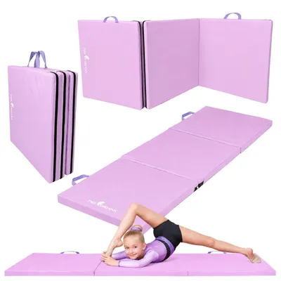 Obrázek produktu pro Skládací gymnastická podložka 180 x 60 x 5 cm pro gymnastiku a fitness trénink fialová