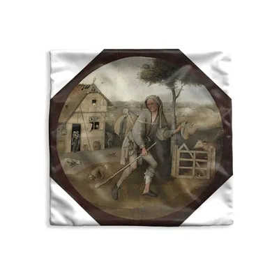 Obrázek produktu pro MuchoWow® Povlak na polštář - 40x40 - Podomní obchodník - obraz Hieronymus Bosch - Dekorační povlak na polštář