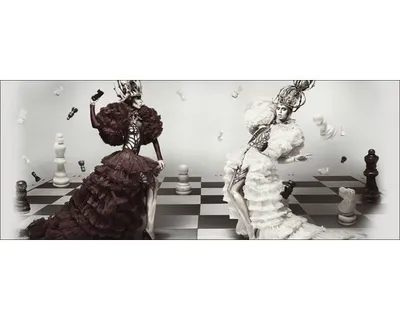 Produktbild von Glasbild Chessplayers 80x30 cm