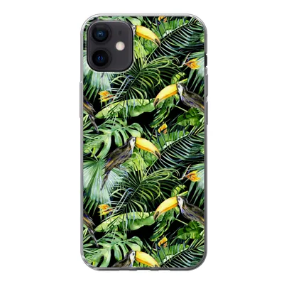 Produktbild von MuchoWow® Handyhülle Schutzhülle Hülle für iPhone 12 mini Tukan - Muster - Pflanzen Silikon Softcase Handy Hülle - Bild
