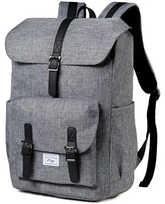 Immagine prodotto di Zaino impermeabile vintage per laptop, da 15,6 pollici, ideale per scuola, viaggi e lavoro