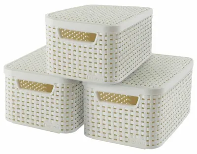 Produktbild von 3-er Set STYLE Box S mit Deckel creme