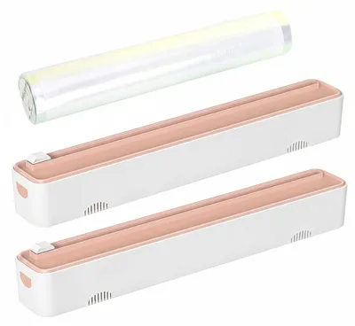 Folienspender-Set, 2 Stück, magnetisch, mit Schneider, rosa