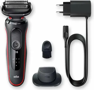 Zdjęcie produktu dla Golarka męska Braun Series 5 51-R1200S Golarka foliowa Trymer Czarny, Czerwony