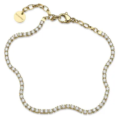 Immagine prodotto di Bracciale da tennis placcato in oro con zirconi brillanti, modello Desideri, codice prodotto BEI110