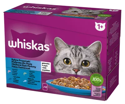 Produktbild von Whiskas Rybne Przysmaki w Galaretce Adult 12x85g - Mokra Karma dla Kota