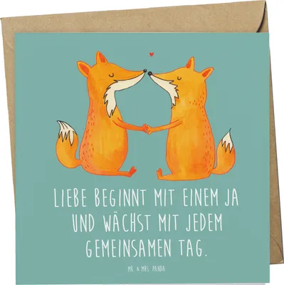 Produktbild von Mr. & Mrs. Panda doppelkarte Hochzeit Liebe - Meeresbrise - Geschenk, Heiraten, Brautpaar, Geschenke, Glückwunschkarte, Grußkarte, Hochzeitszitat, romantisch, anlasskarte
