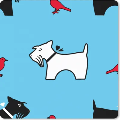 Produktbild von MuchoWow® Mauspad Mousepad Hund - Vogel - Tiere - Muster - Kinder 30x30 cm - Mousepads - Maus Mat - Pad - Mausunterlage - Gaming