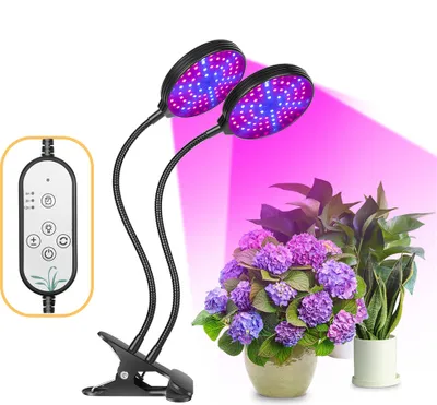 Produktbild von 30W LED Pflanzenlampe Pflanzenlicht Full Spectrum 2 Köpfe Zimmerpflanzen Wachstumslampe Grow Lampe mit Timer
