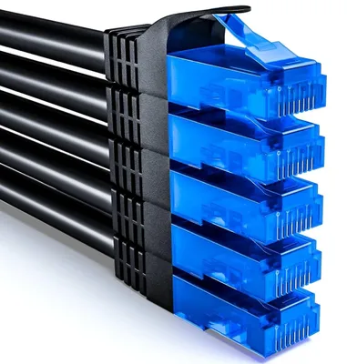 Zdjęcie produktu dla Kabel sieciowa UTP - Cat6 - 2 m - Zestaw 5 sztuk - Czarny