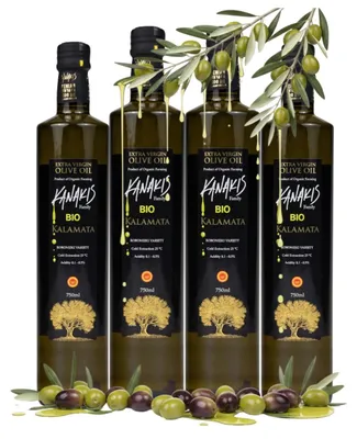 Produktbild von Kanakis | Olivenöle 4x750 ML - Kaltgepresst - Aus Griechenland - Natives Olivenöl Extra - EVB - Hoher Polyphenolgehalt - ohne Bitterkeit - Glasflasche