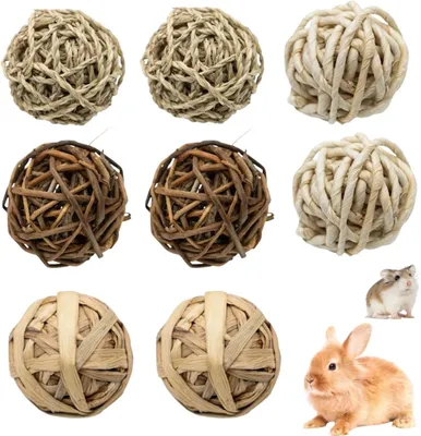 Productafbeelding van Kauwballen 8 stuks, kleine dieren, konijnenkauwbal, stimuleert kauwgedrag