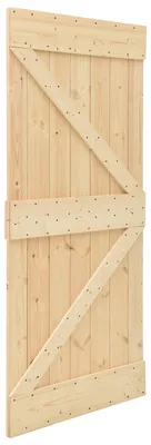 Image de Porte coulissante vidaXL NARVIK, finition naturelle et noire, 100 x 210 cm (213,5 cm)