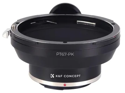 Zdjęcie produktu dla Adapter obiektywu z mocowaniem 67 na mocowanie K - Adapter do obiektywów - Ręczne ustawianie ostrości - Do obiektywów z mocowaniem 67 - Do aparatów z mocowaniem K