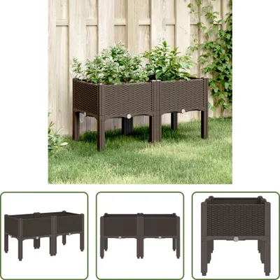 Zdjęcie produktu dla The Living Store Sadzarka z nogami brązowa 80x40x42 cm PP