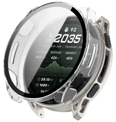 Immagine prodotto di Custodia per smartwatch + vetro protettivo per Amazfit Cheetah 2 Ultra, protezione 9H, trasparente