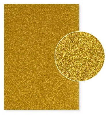 Produktbild von Plottermarie Plotterfolie Mega Glitter für kreative Veredelungen – Plotterfolie für Textildruck, T-Shirts, Baumwolle, Polyester, DIY & Spezialeffekte A4 - 920 Gold