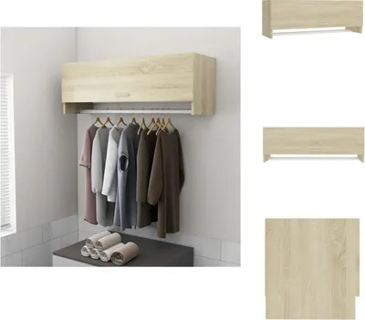 Produktbild von vidaXL Kleiderschrank Sonoma-Eiche 100x32,5x35 cm Holzwerkstoff - Kleiderschränke