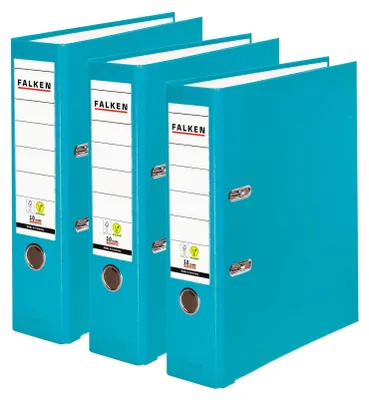 Produktbild von Original Falken 3er Pack PP-Color Ordner.  Germany. 8 cm breit DIN A4 Tür