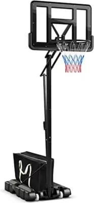 Productafbeelding van Famanu basketstandaard voor buiten - Hoogte verstelbaar van 245 tot 305 cm - Zwart