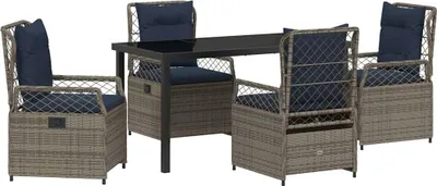 Produktbild von vidaXL Garten Essgruppe 5 pcs Grau Poly-Rattan