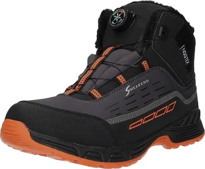 Produktbild von Sneakers Kinder-Jungen-Allwetterstiefel-Winterstiefel-Schneestiefel Grau-Schwarz-Orange, Farbe:grau, EU Größe:39