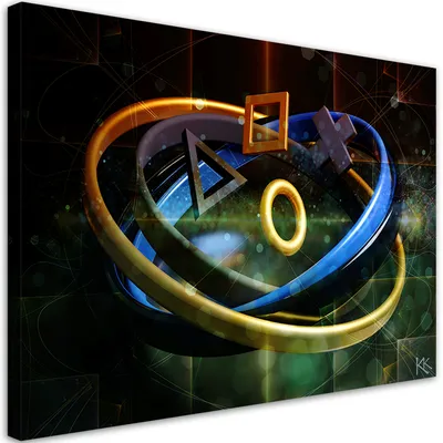 Produktbild von Leinwandbild Controller-Tasten 60x40 Feeby Gelb bild für die wand bereit zum aufhängen
