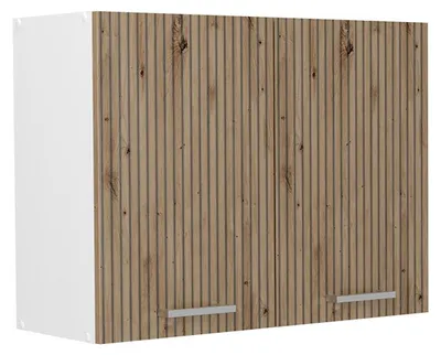 Zdjęcie produktu dla Szklana szafka kuchenna Vicco R-Line Dąb artisan/Biały 80 cm, Model 71444