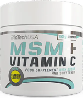 Obrázok produktu pre BioTech USA MSM + Vitamin C 150 g citrón / MSM / Ochutená prášková forma MSM obohatená o vitamín C